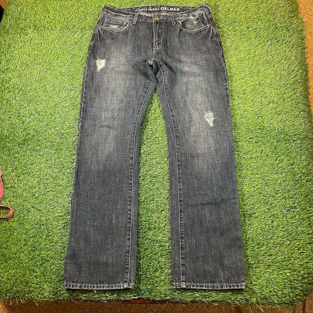 Guess Jeans Delmar Black Distressed Denim Pants W31 L30